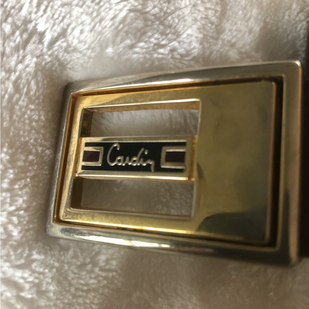 Vintage Pierre Cardin Gold and Silver Money Clip with Black Enamel Accent